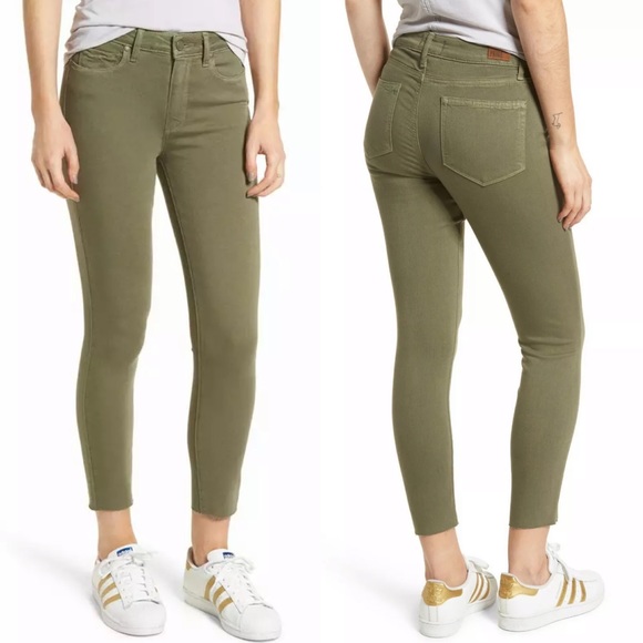 PAIGE Denim - NEW PAIGE DENIM HOXTON TRANSCEND HIGH RISE CROP SKINNY JEANS Vintage Green